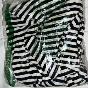 Striped Black and White Women's Jersey Top